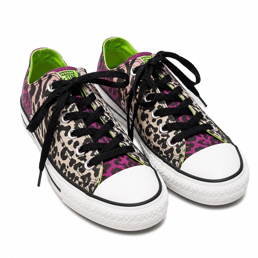 CONVERSE Chuck Taylor All Star Low-Top Wmen/9 Men/7 Leopard Cheetah Animal Prin*